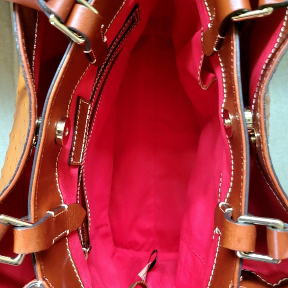 Dooney and Bourke Ostrich Large Barlow Bag - Caramel - Picture 4 of 13